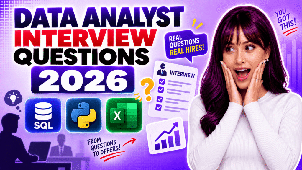 Data analyst interview questions 2026 — SQL, Python, and case-study guide